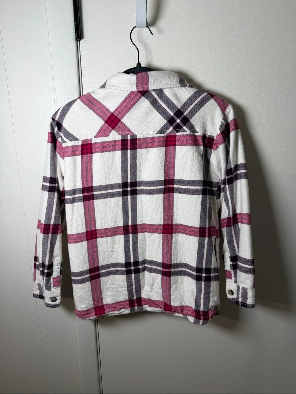 GAP Kids Sherpa‑Lined Plaid Jacket | Size L (10‑11)
